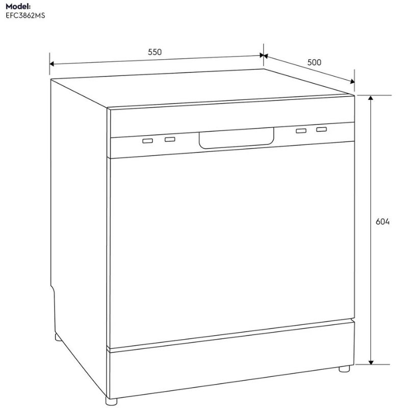 Máy rửa chén Electrolux EFC3862MS 4 Kích thước máy rửa chén Electrolux EFC3862MS