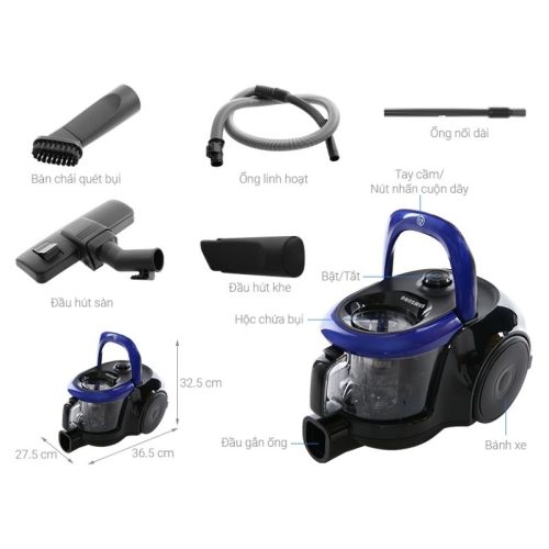 Kích Thước Máy hút bụi dạng hộp Samsung VC18M2120SB/SV